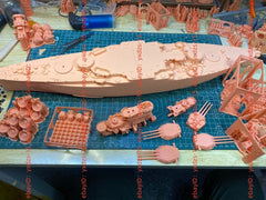 3d Printed 1/350 Uss California Bb-44 Battleship 1944/1945(full Hull/waterline)