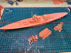 3d Printed 1/700 Germany Mecklenburg Battleship(full Hull/waterline)