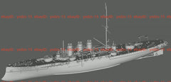 3d Printed 1/700 Russian Cruiser Rurik (1892)(full Hull/waterline)