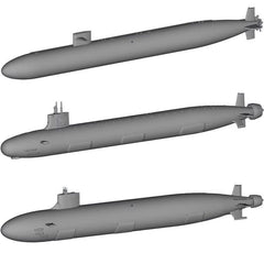 3D Printed 1/1250/2000 U.S. Seawolf/Virginia/Los Angeles Nuclear Submarine Kit