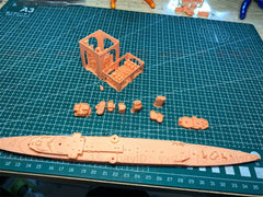 3d Printed Kits 1/700 HMS Hawkins-class Cruiser(full Hull/waterline)