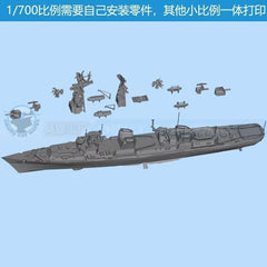 3d Printed 1/700/1250/2000 Soviet Project 61/61MP Kashin-class Destroyer