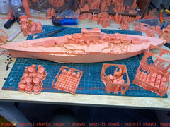 3d Printed 1/350 Uss California Bb-44 Battleship 1944/1945(full Hull/waterline)