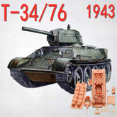 3d Printed 1/72 Soviet T-34/76 Tank Model 1943 Unpainted Kit