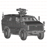 3d Printed 1/48 German Fennek 2 Armored Vehicle Unpainted Kit