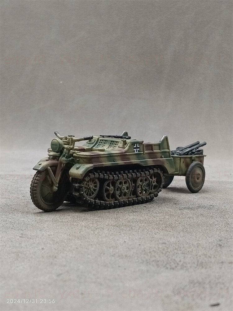 1/35 Half-Track Motorcycle with Ammunition Cart Painted Finished Model