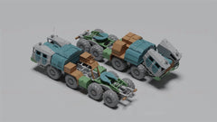 3d Printed 1/72/87 Maz-7410/74106 Heavy-duty Tractor-trailer Unpainted Kit