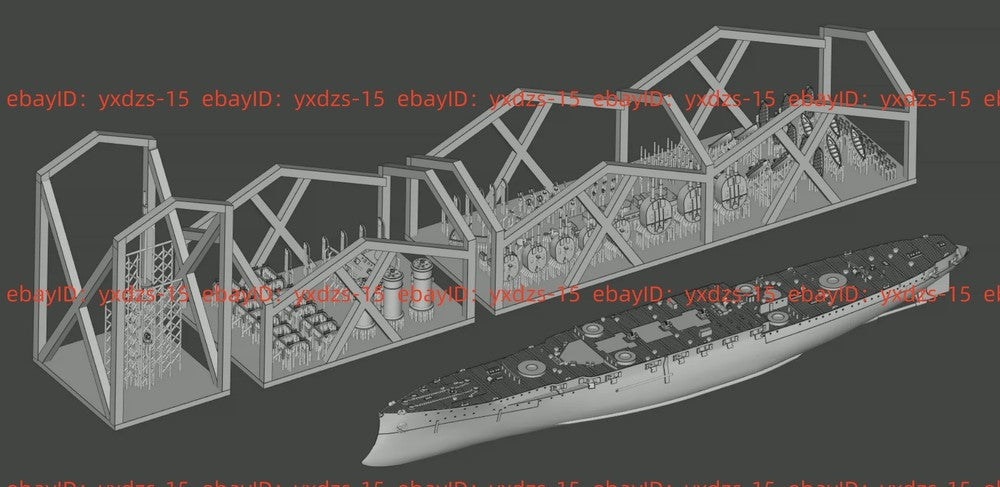 3d Printed 1/700 Russian Cruiser Rurik (1892)(full Hull/waterline)