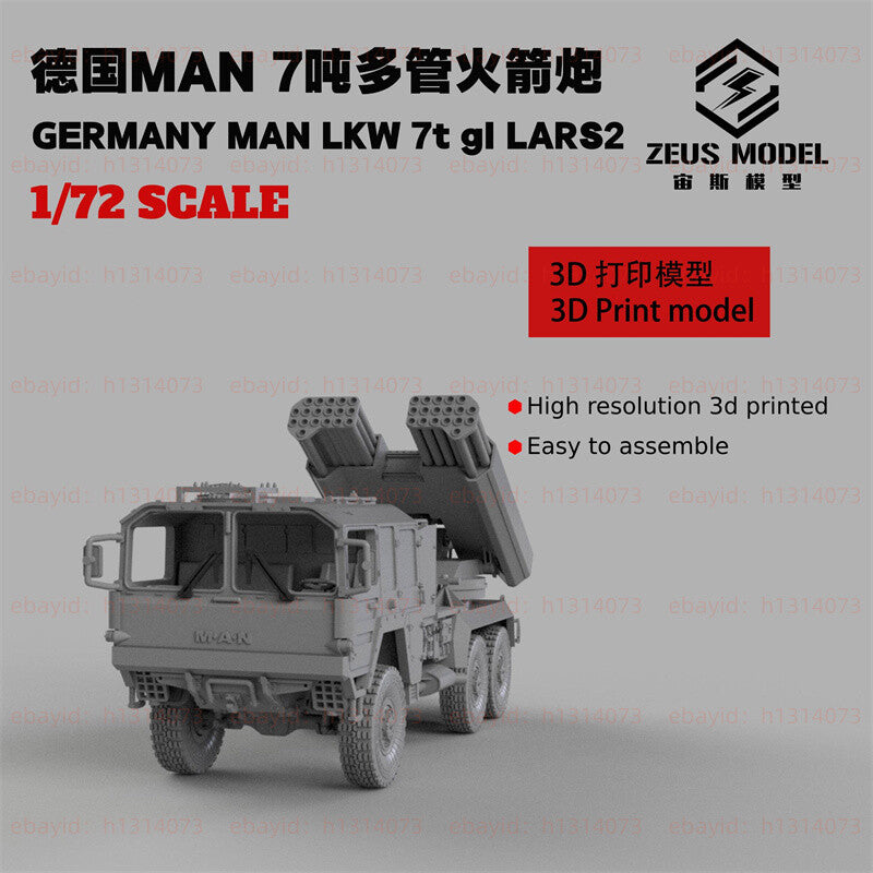 3d Printed 1/72/144 German Man 7-ton Multiple Launch Rocket System