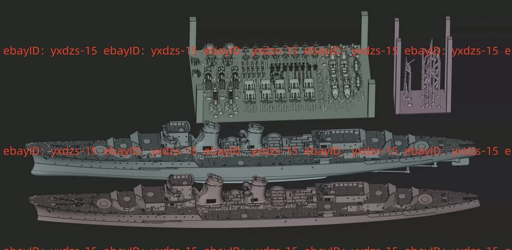 3d Printed 1/700 Spain Mendez Nunez Light Cruiser(full Hull/waterline)