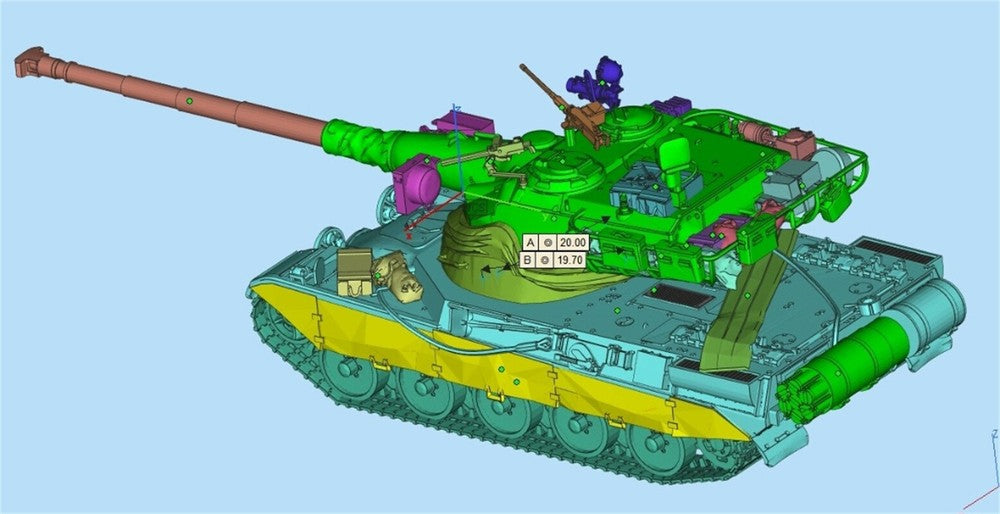 3d Printed 1/35/72 French F-series "Hammer Charlie" AMX 50 B Heavy Tank Kit