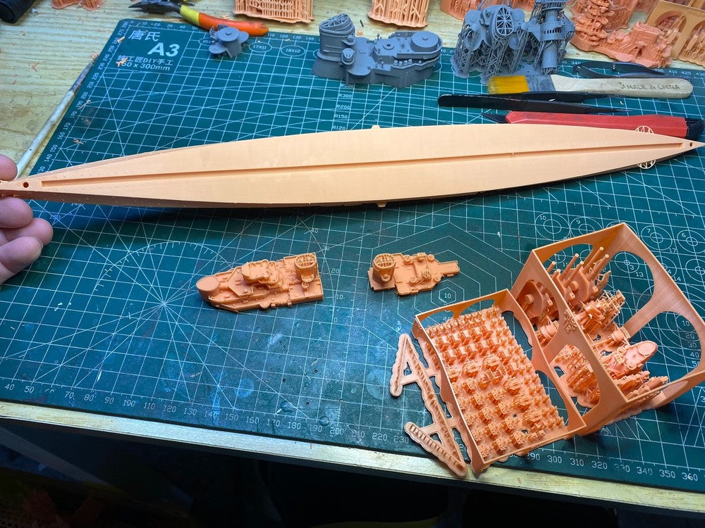 3d Printed 1/700 British Hms Incomparable Battleship(full Hull/waterline)