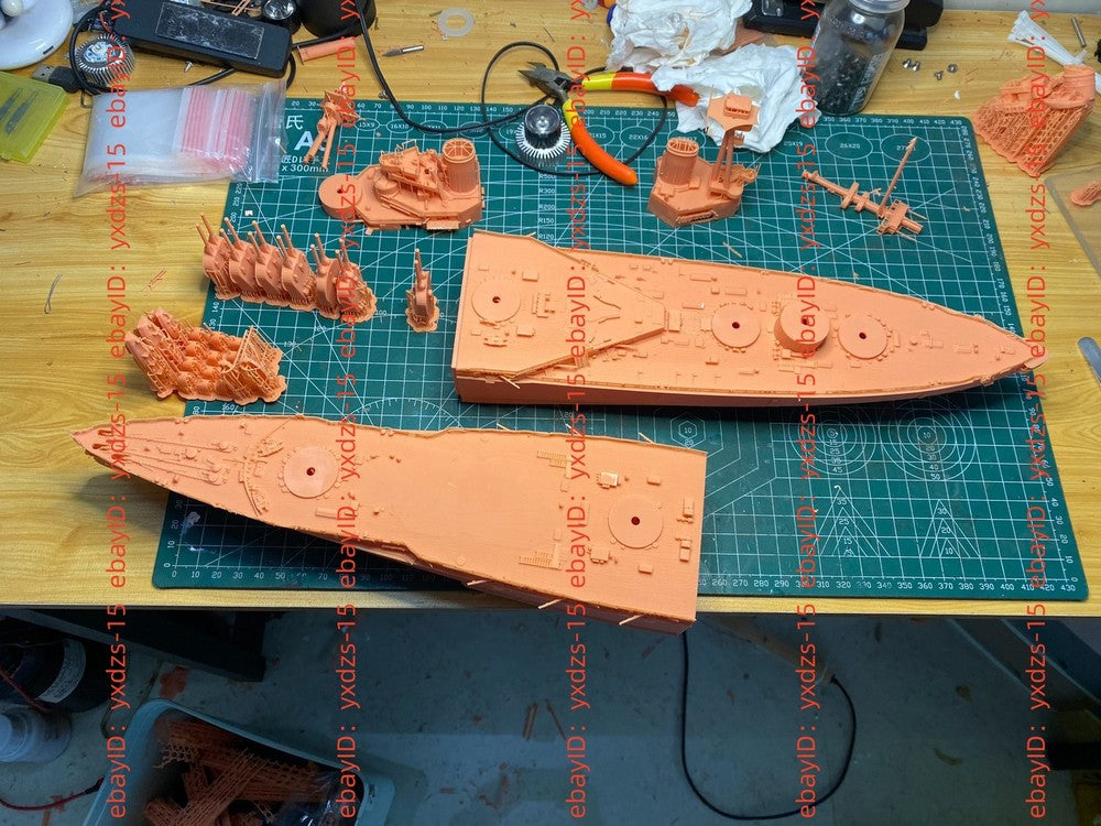 3d Printed 1/350 Wwi Hms Agincourt Dreadnought Battleship(full Hull/waterline)