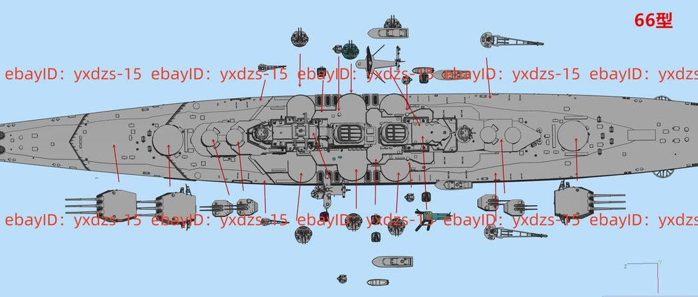 1/700 Soviet "66" Heavy Cruiser Model(full Hull/waterline)