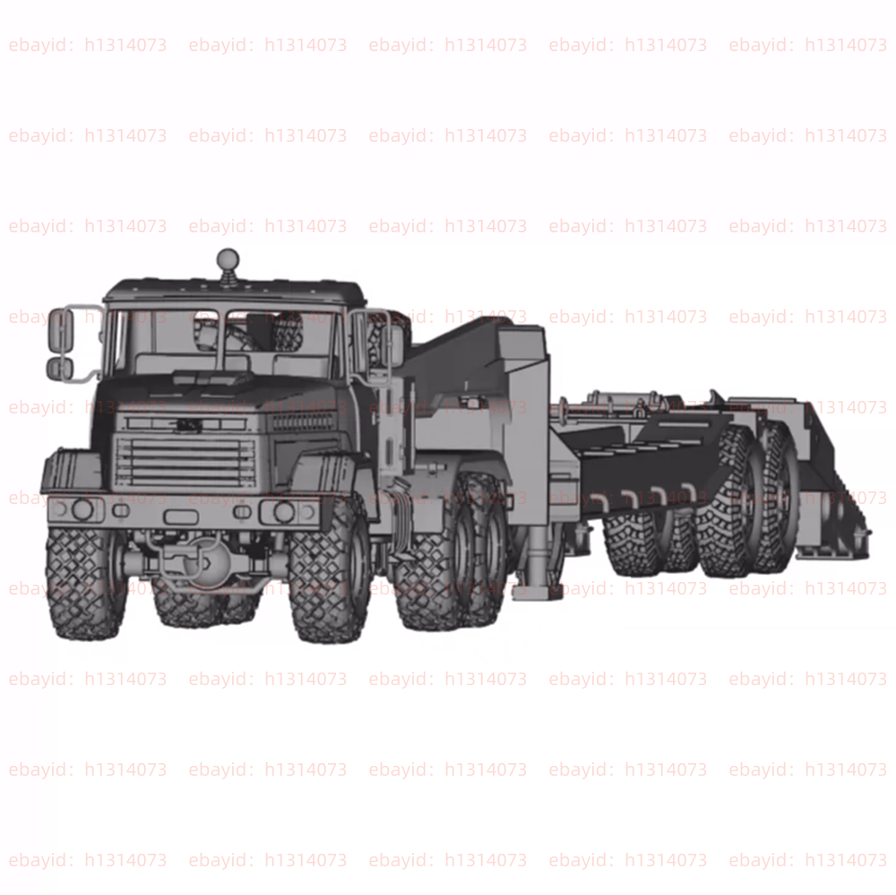3d Printed 1/72/144 Ukrainian Kraz-6446 Trailer Unpainted Kit