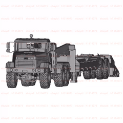 3d Printed 1/72/144 Ukrainian Kraz-6446 Trailer Unpainted Kit