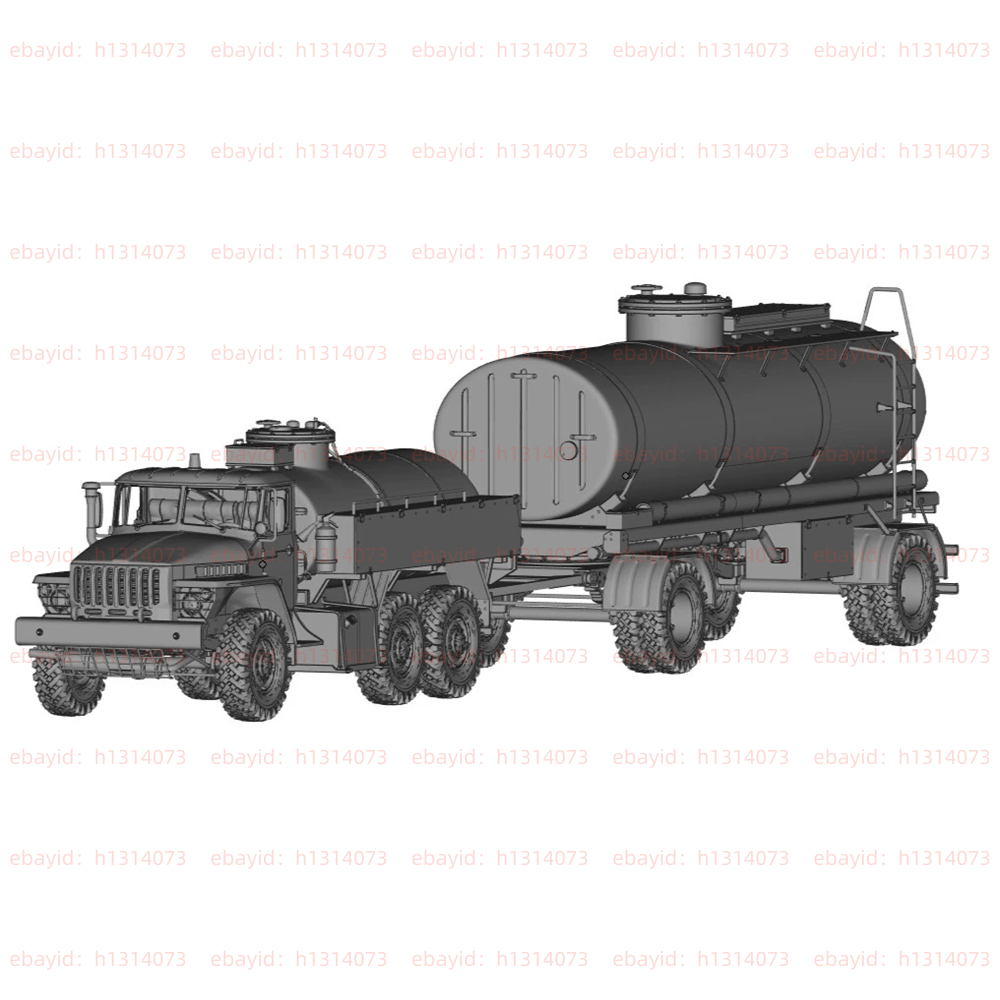 3d Printed 1/72/144 Russian Ural Tank Truck Unpainted Kit
