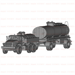 3d Printed 1/72/144 Russian Ural Tank Truck Unpainted Kit