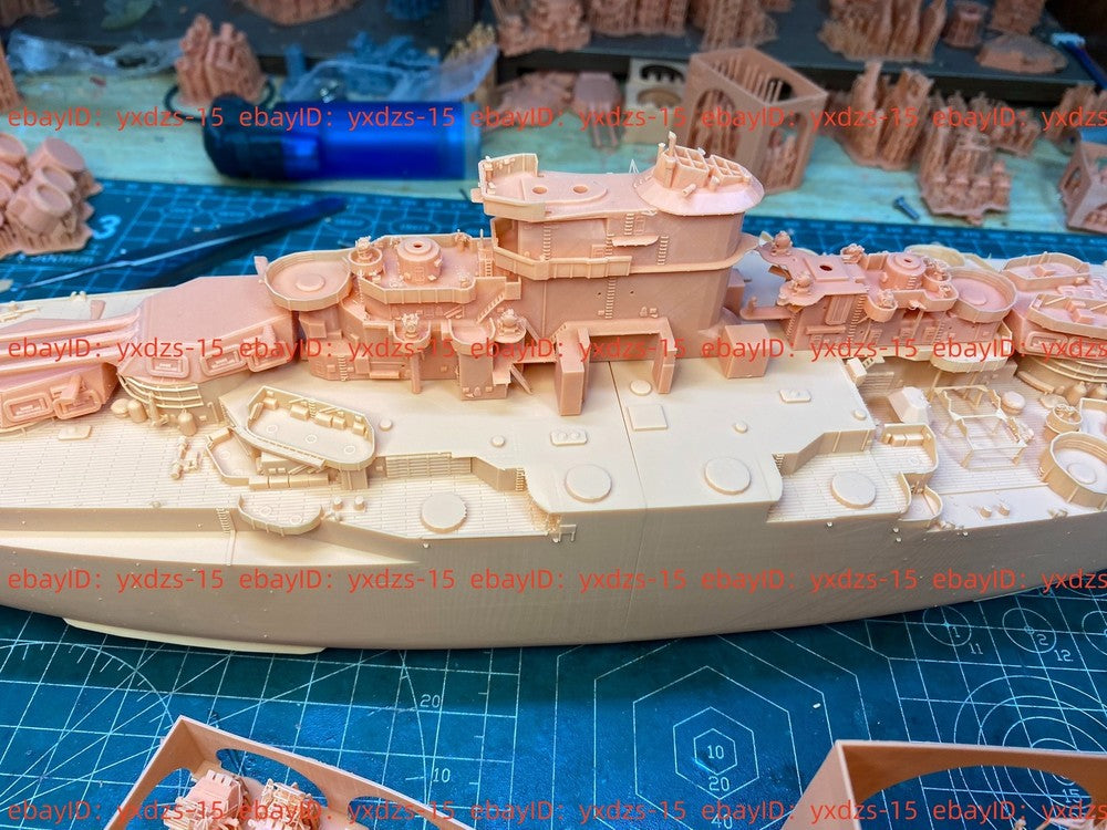3d Printed 1/350 Uss California Bb-44 Battleship 1944/1945(full Hull/waterline)