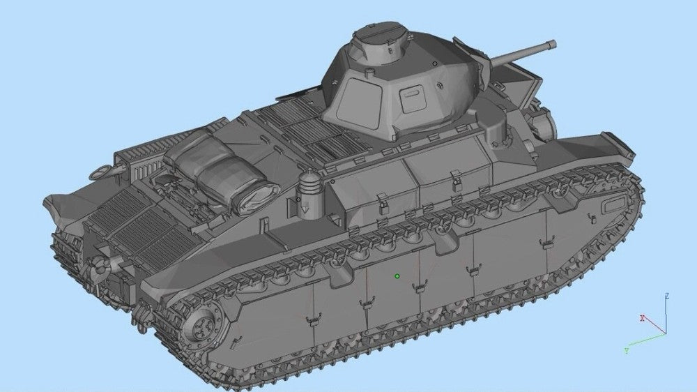 3d Printed 1/72 French Char D1/D2 Medium Tank Kit