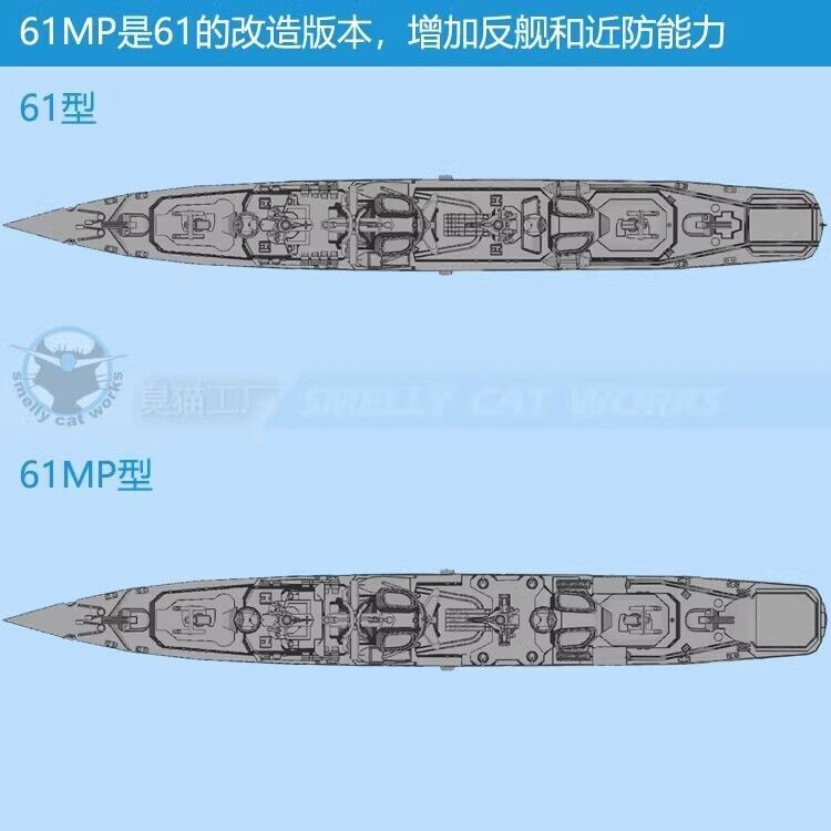 3d Printed 1/700/1250/2000 Soviet Project 61/61MP Kashin-class Destroyer