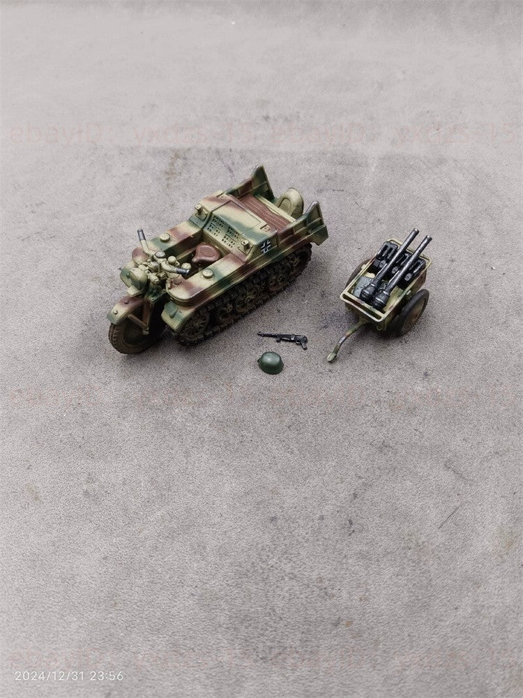 1/35 Half-Track Motorcycle with Ammunition Cart Painted Finished Model