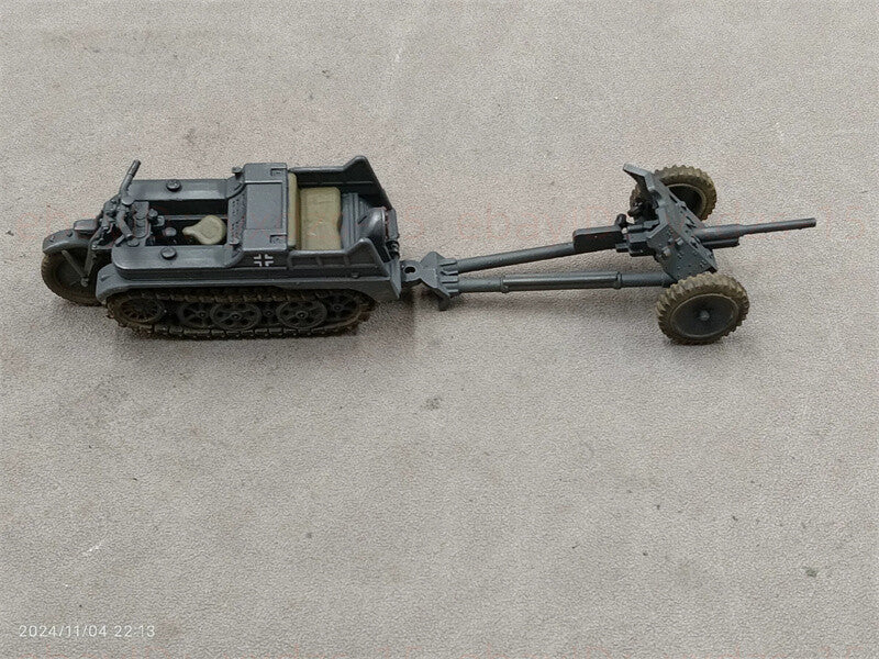 1/35 Half-track Motorcycle Towing 3.7cm Anti-tank Gun Painted Finished Model