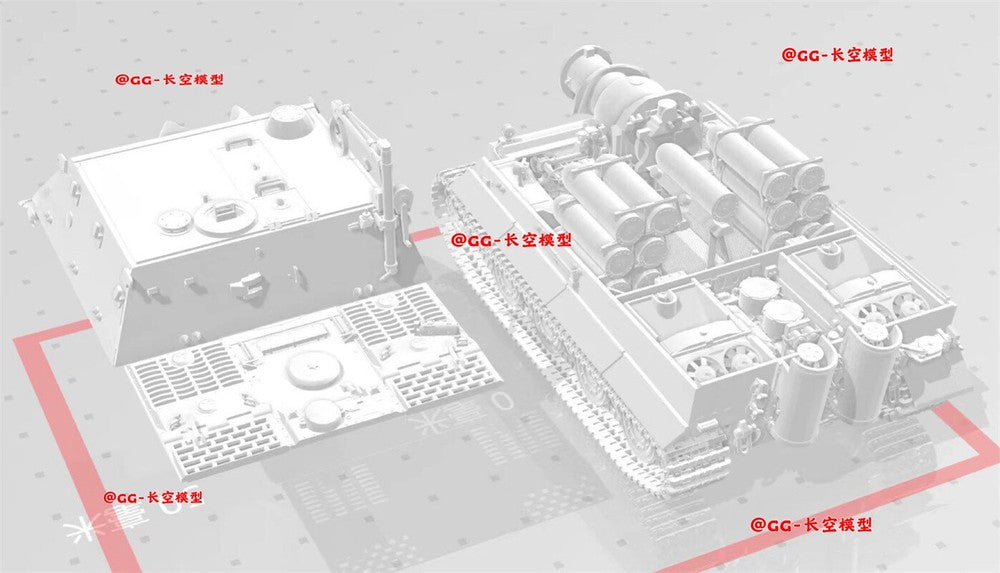 3d Printed 1/72 German Full-Interior Sturmtiger Self-Propelled Gun Kit