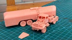 3d Printed 1/72/144 KRAZ Oil Tank Truck Unpainted Kit