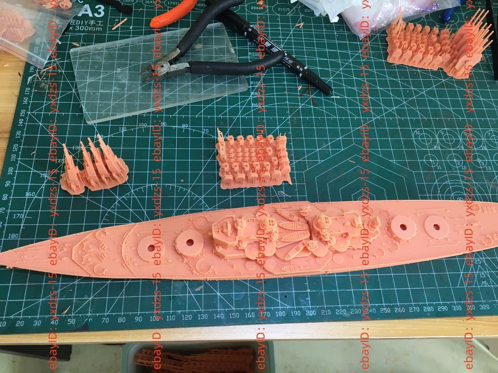 3d Printed Kit 1/700 Hms Conqueror Battleship(full Hull/waterline)