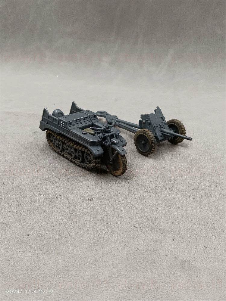1/35 Half-track Motorcycle Towing 3.7cm Anti-tank Gun Painted Finished Model
