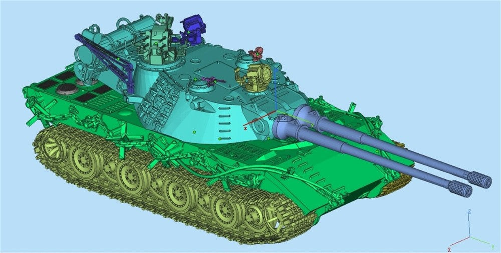 3d Printed 1/64/72/144 German D-series "Immortal/E-100 (2-gun)" "Minel" SHT Kit