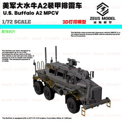 3d Printed 1/72/144 U.s. Army Buffalo A2 Armored Mine Clearance Vehicle