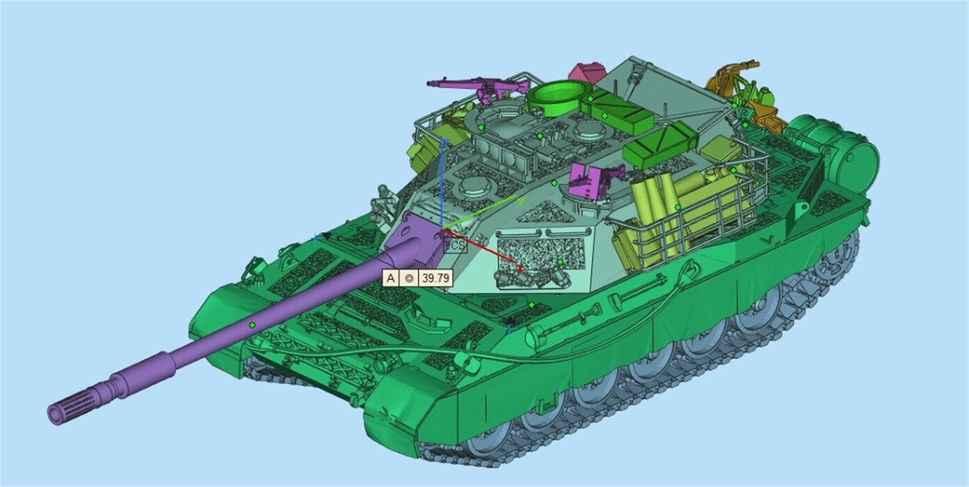 3d Printed 1/35/72 Italian F-series "Proserpina" C45T Main Battle Tank Kit