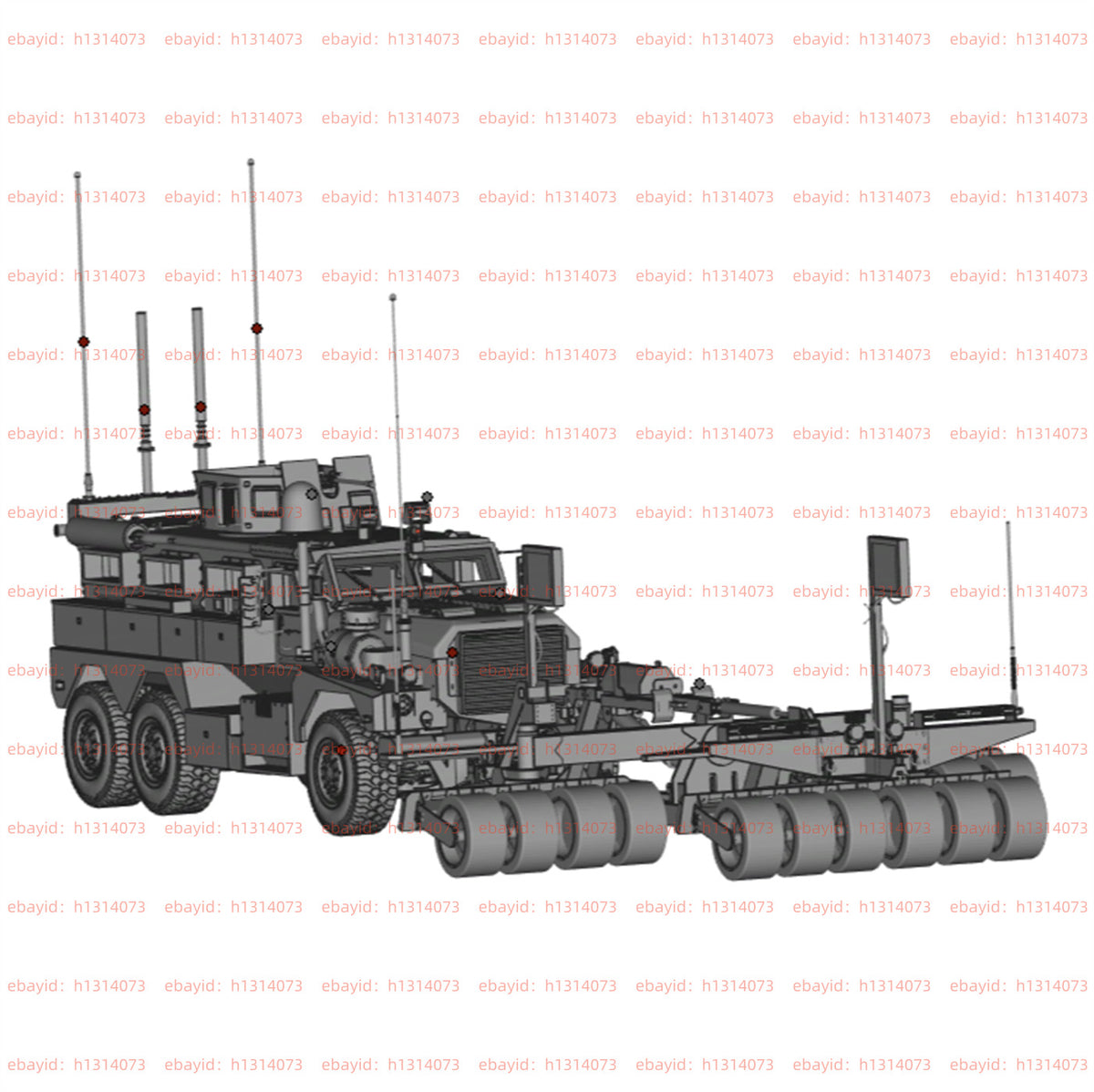 3d Printed 1/72 Cougar 6x6 Mine Resistant Ambush Protected Vehicle Unpainted Kit
