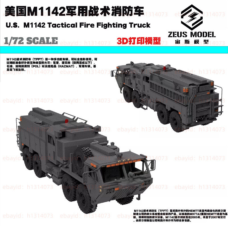 3d Printed 1/72 American M1142 Tactical Firefighter Vehicle