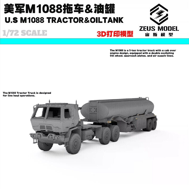3d Printed 1/72/144 U.s. Army Fmtv Series M1088 Fuel Tanker Truck ﻿