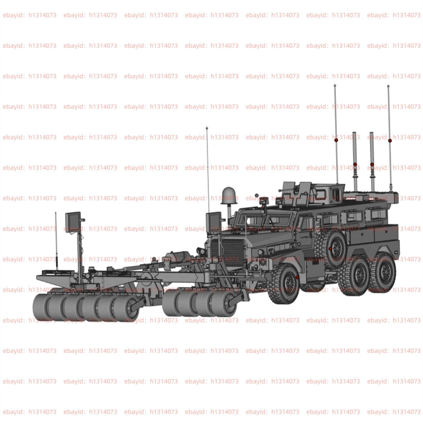3d Printed 1/72 Cougar 6x6 Mine Resistant Ambush Protected Vehicle Unpainted Kit