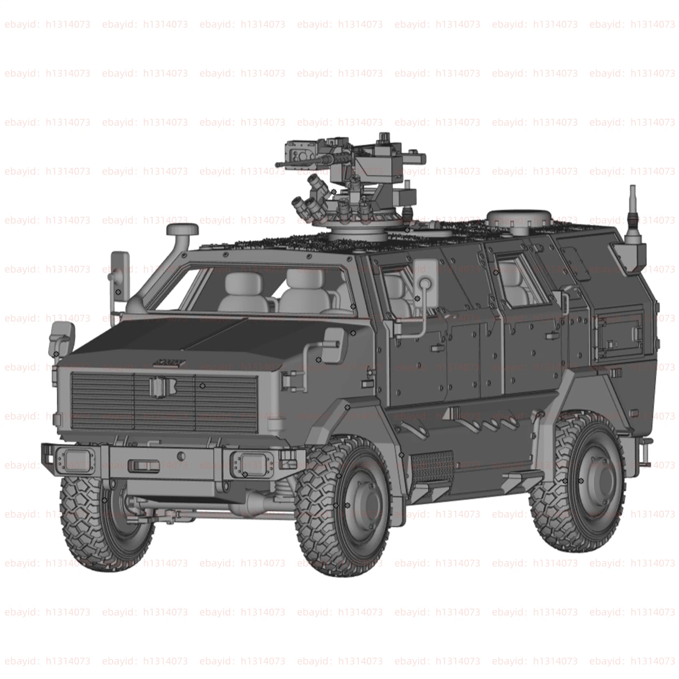 3d 打印 1/72 德国 Fennek 2 装甲车未上色套件-