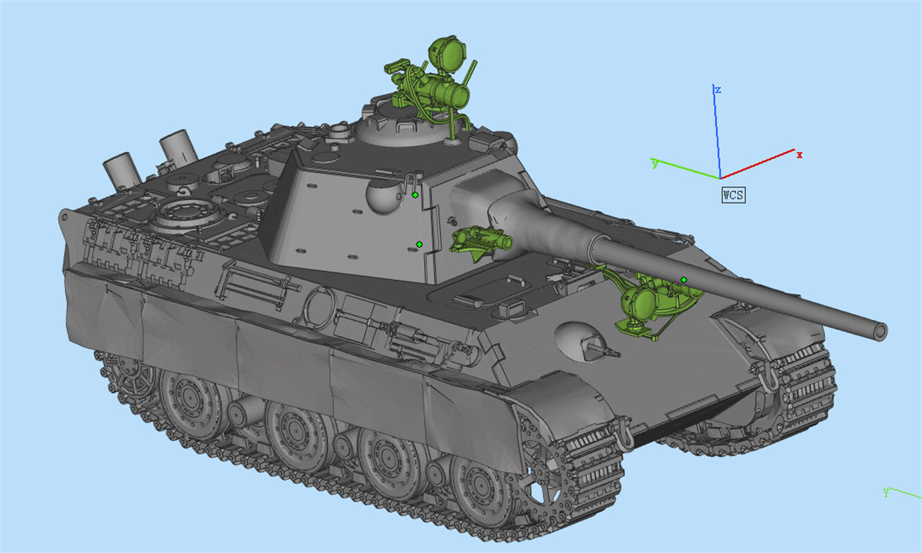 3d Printed 1/72 German Panther II Medium Tank Kit