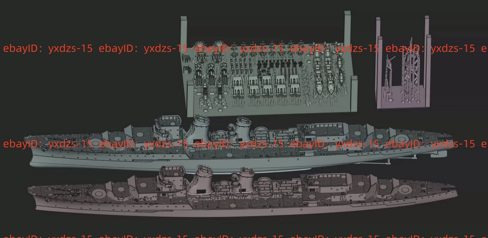 3d Printed 1/700 Spain Mendez Nunez Light Cruiser(full Hull/waterline)