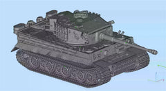 3d Printed 1/35/72 German Battle-Damaged Tiger/Tiger (P)/Tiger II/Sturmtige Kit