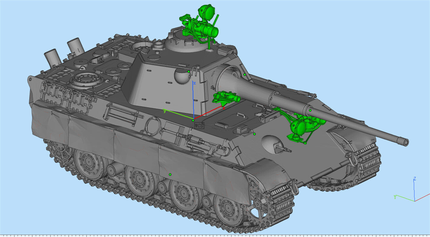 3d Printed 1/72 German Panther II Medium Tank Kit