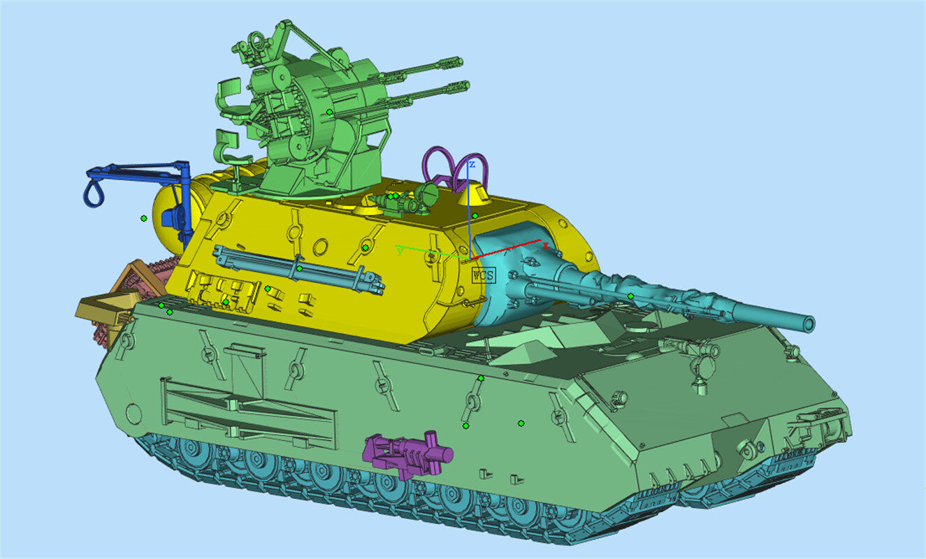 3d Printed 1/35/72 German D-series Maus "Land Cruiser" Superheavy Tank Kit