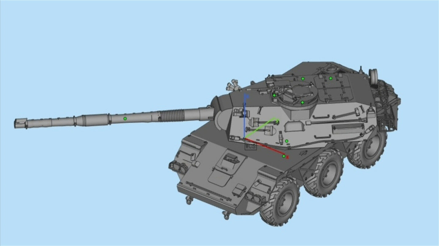 3d Printed 1/72 British Concept Vehicle No. 5 Medium Wheeled Armored Vehicle Kit