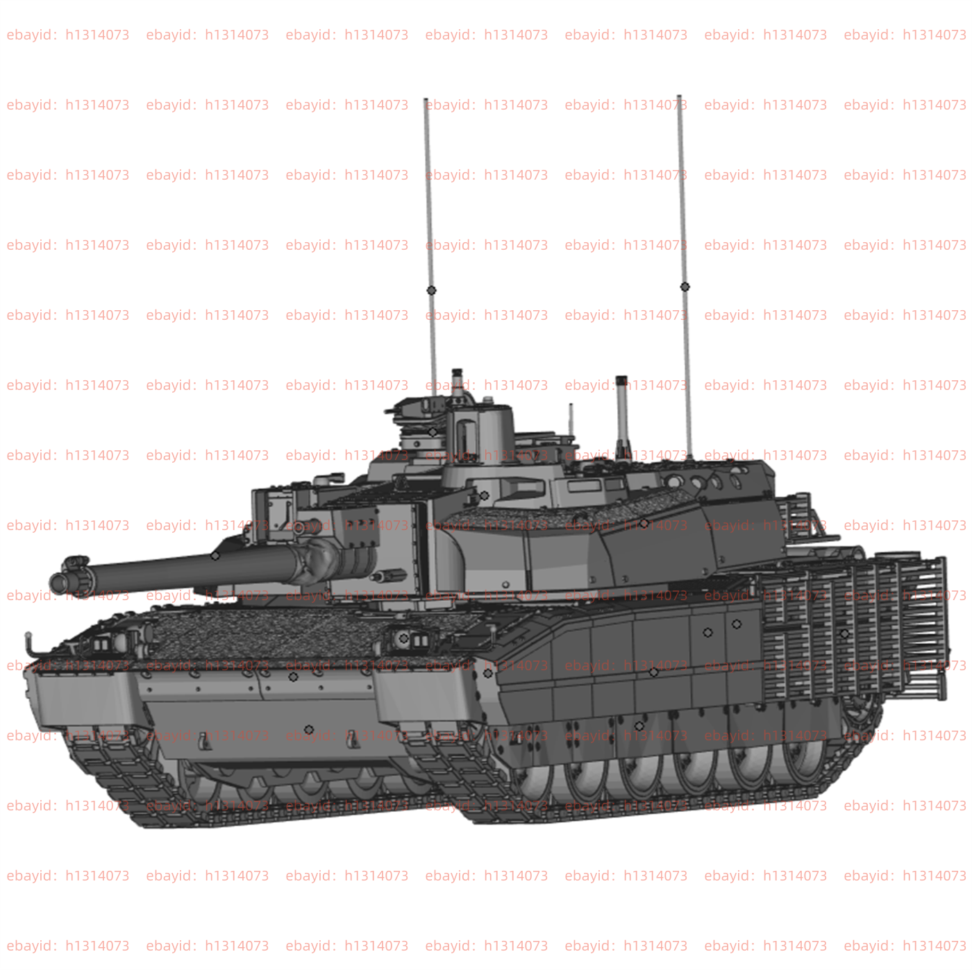 3d Printed 1/72/144 French Leclerc AZUR Tank Unpainted Kit