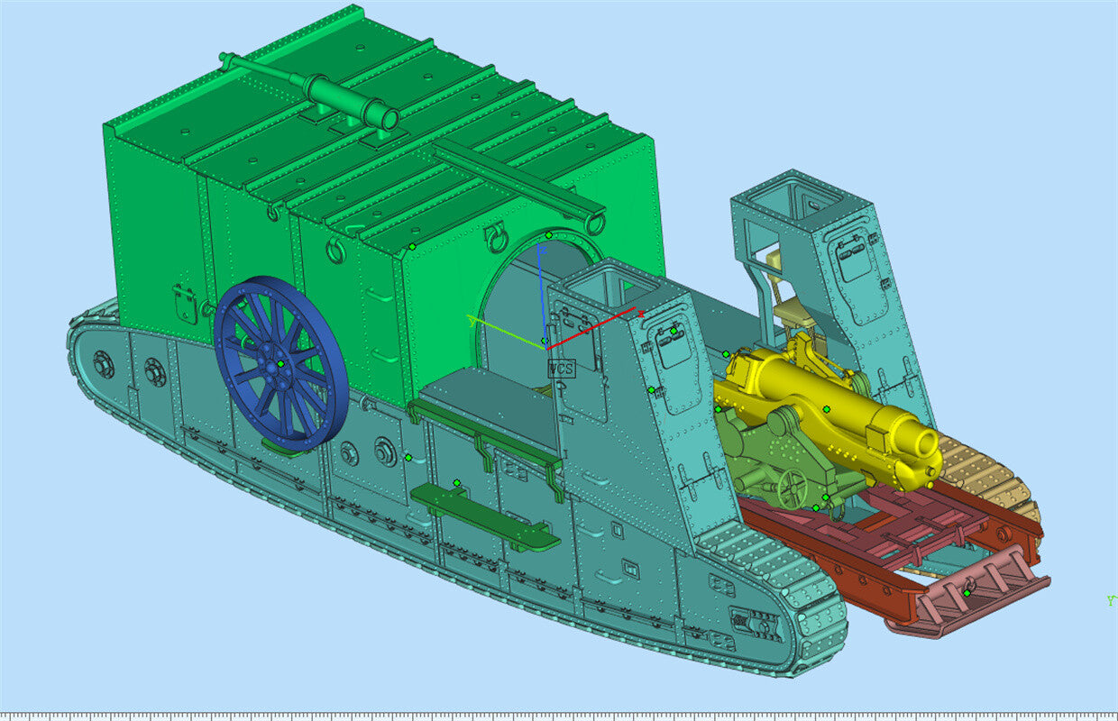 3d Printed 1/72 British Gun Carrier Self-Propelled Gun Kit
