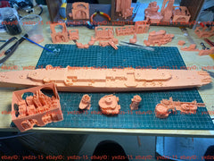 1/200 Uss Fletcher Class Destroyer(full Hull/waterline) 3d Printed Kits